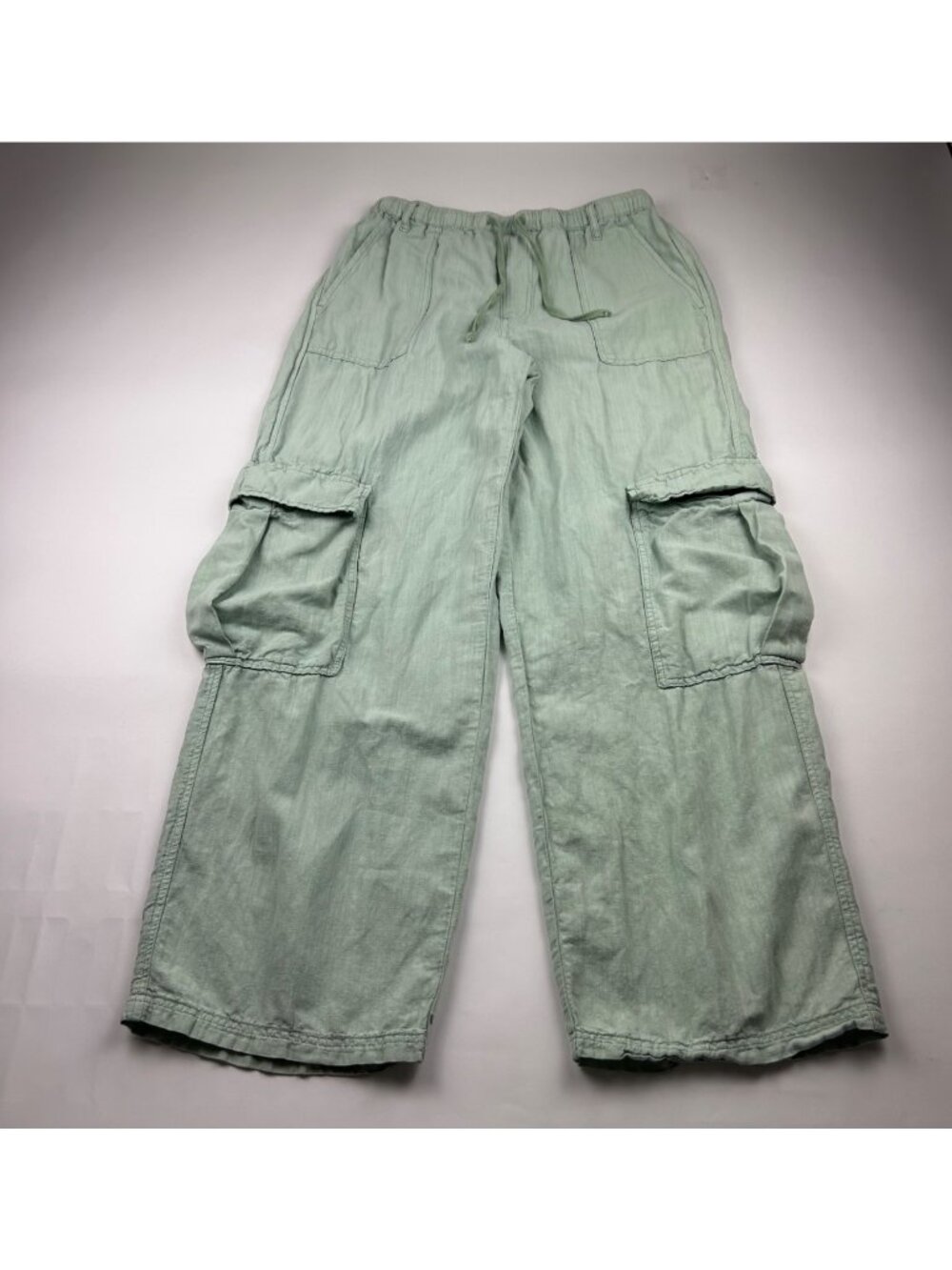 BDG Mint Green Linen Blend Wide Leg Cargo Pant L